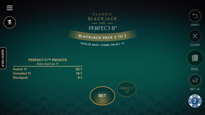 Blackjack clásico con Perfect 11.jpg