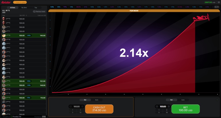 Aviator - Balance of the Risk/Win ration