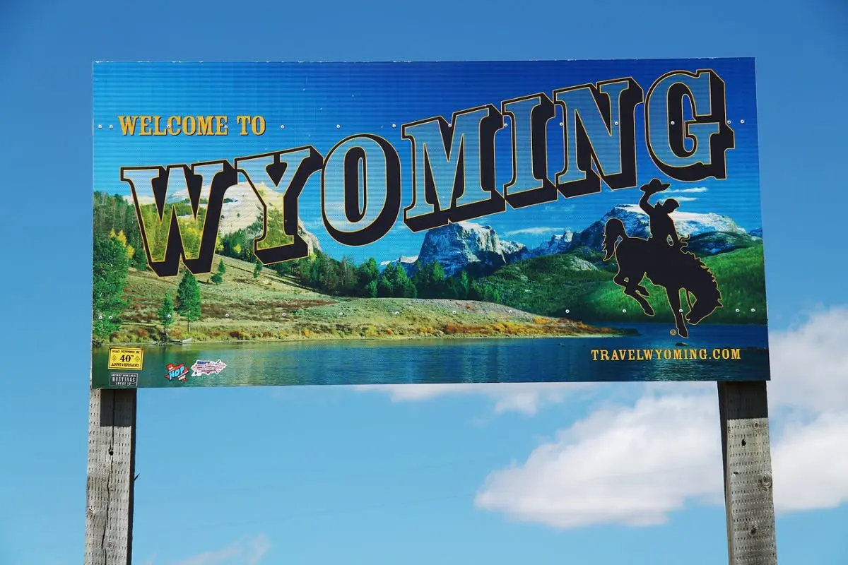 Cartel de bienvenida de Wyoming