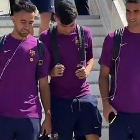 Llegada de la expedición azulgrana a Mallorca