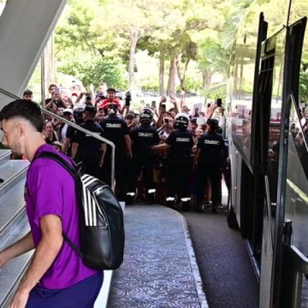 Llegada del Barça a Mallorca