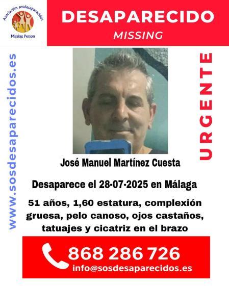 Cartel de búsqueda de José Manuel Martínez