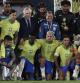 Carlo Ancelotti, con sus jugadores tras el triunfo de Brasil contra Chile (AP Photo/Bruna Prado)