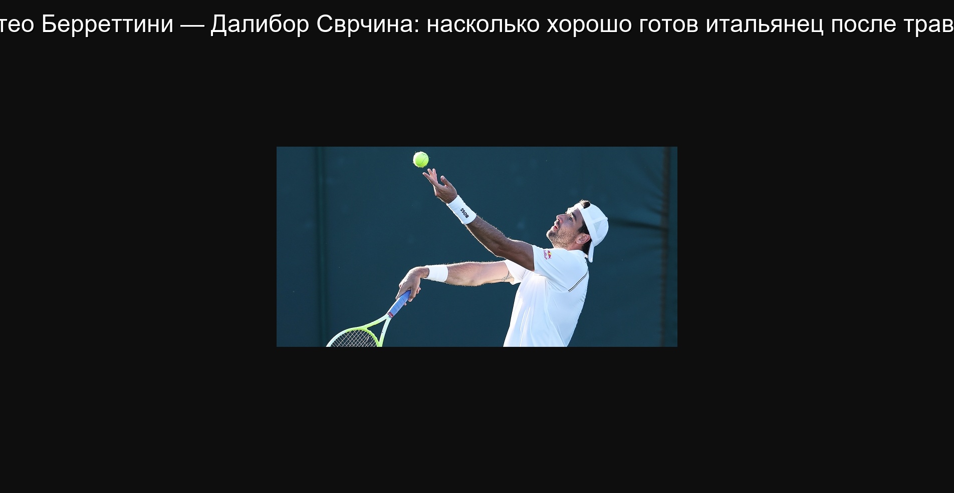 Маттео Берреттини — Далибор Сврчина: насколько хорошо готов итальянец после травмы?