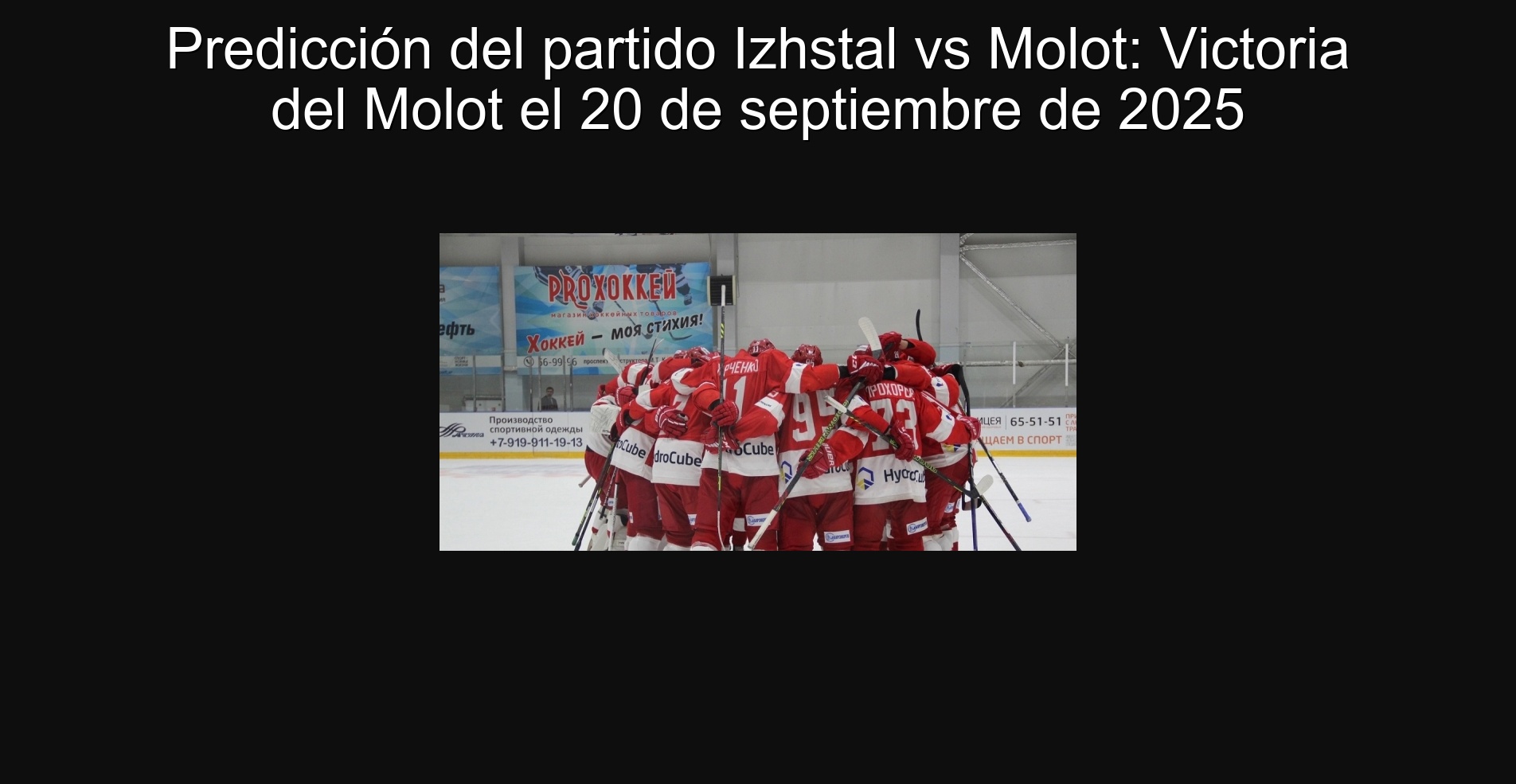 Predicción del partido Izhstal vs Molot: Victoria del Molot el 20 de septiembre de 2025