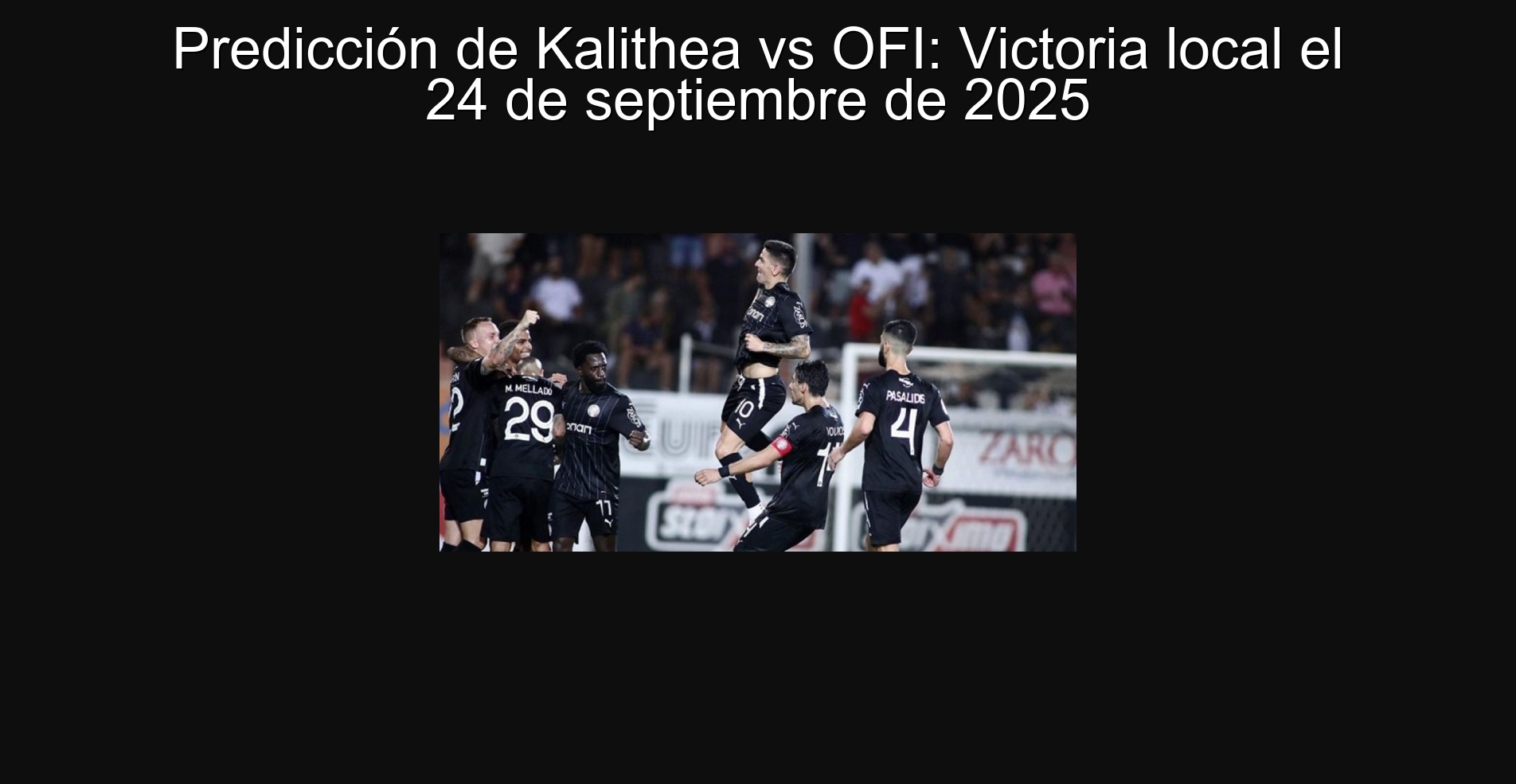 Predicción de Kalithea vs OFI: Victoria local el 24 de septiembre de 2025