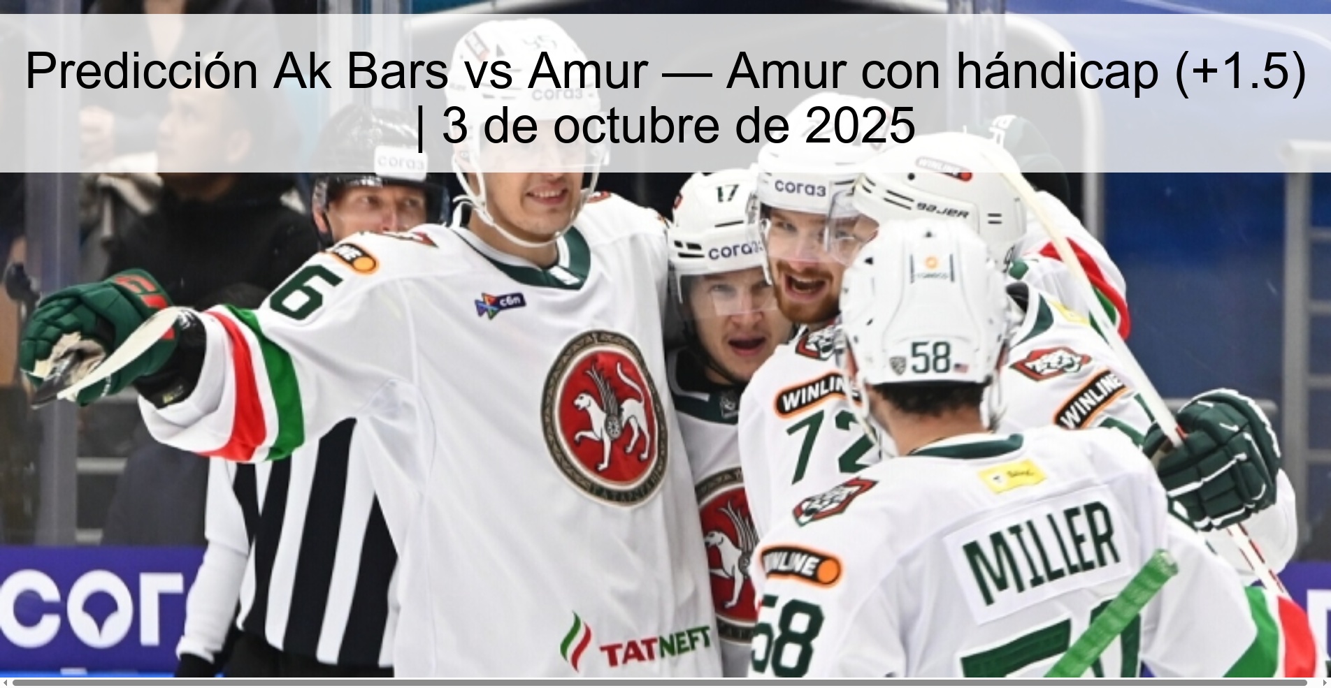 Predicción Ak Bars vs Amur — Amur con hándicap (+1.5) | 3 de octubre de 2025