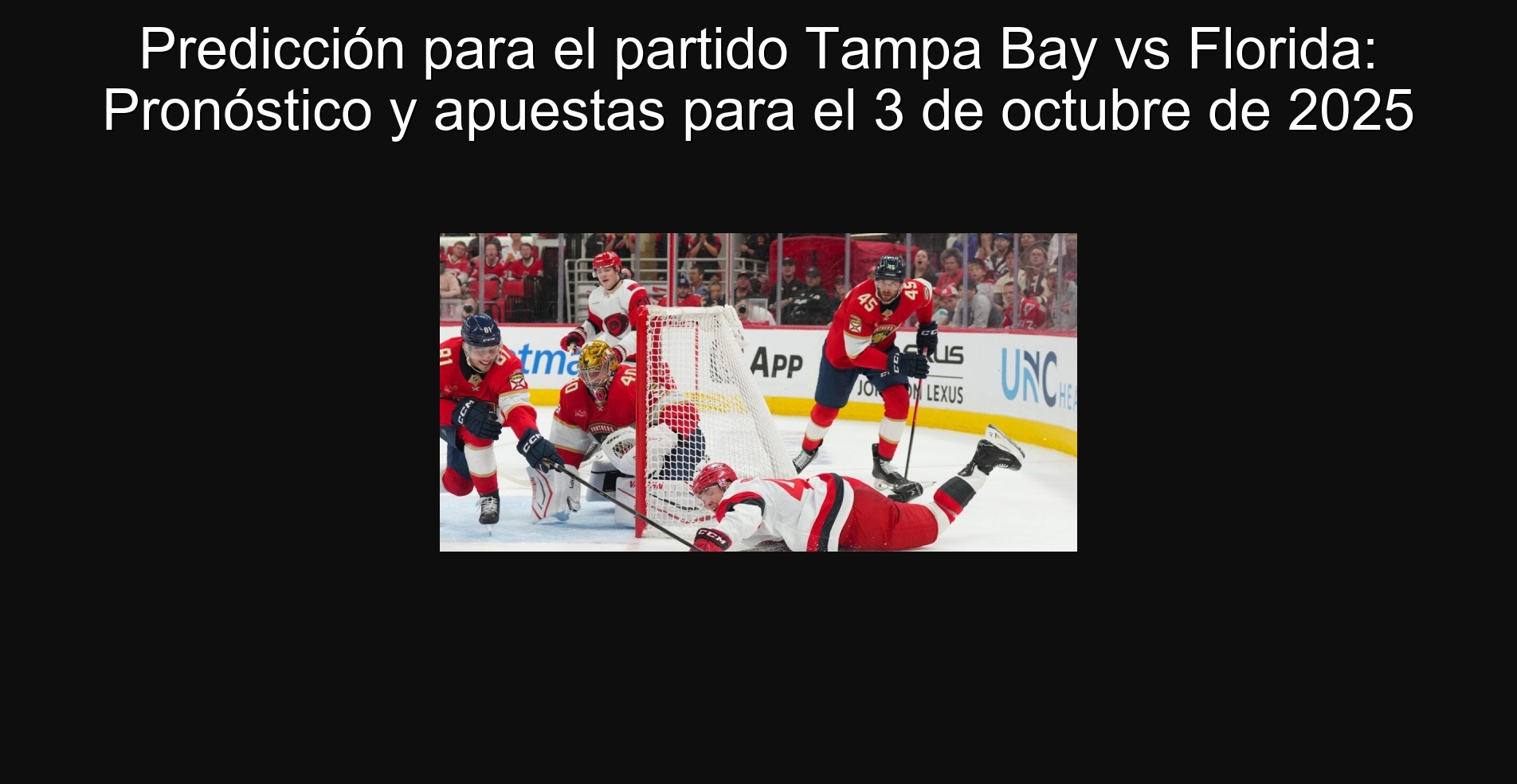 Predicción para el partido Tampa Bay vs Florida: Pronóstico y apuestas para el 3 de octubre de 2025