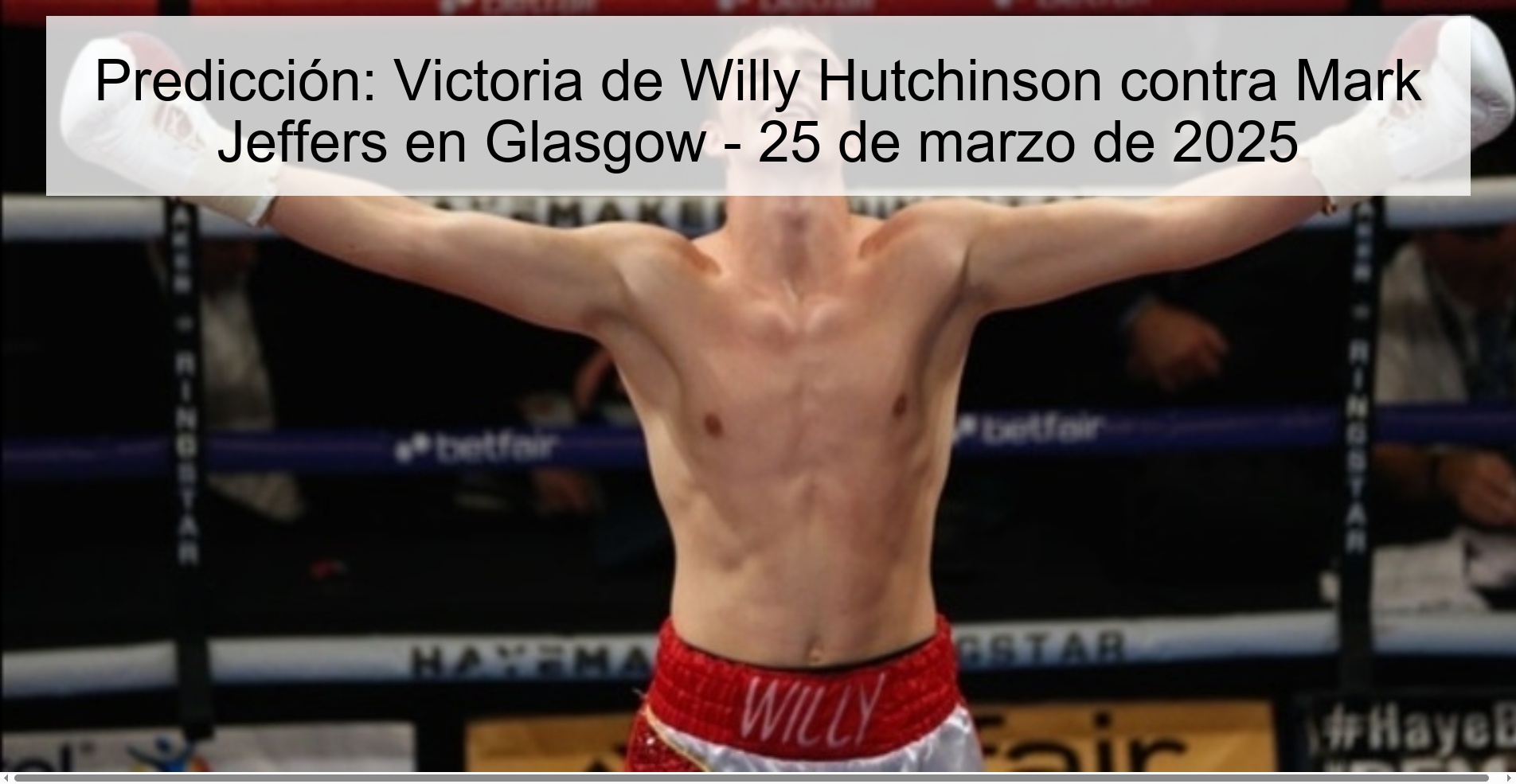 Predicción: Victoria de Willy Hutchinson contra Mark Jeffers en Glasgow - 25 de marzo de 2025