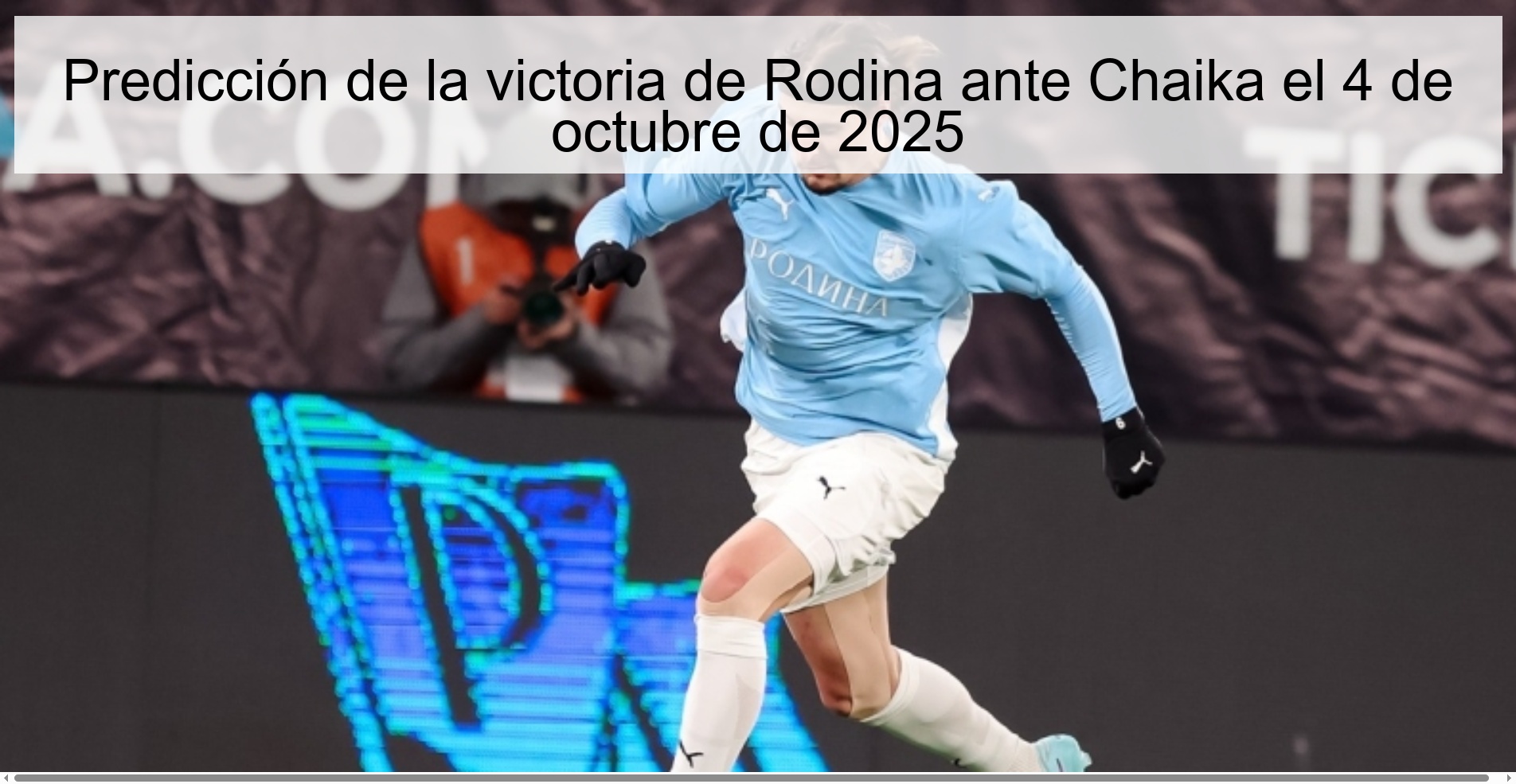 Predicción de la victoria de Rodina ante Chaika el 4 de octubre de 2025