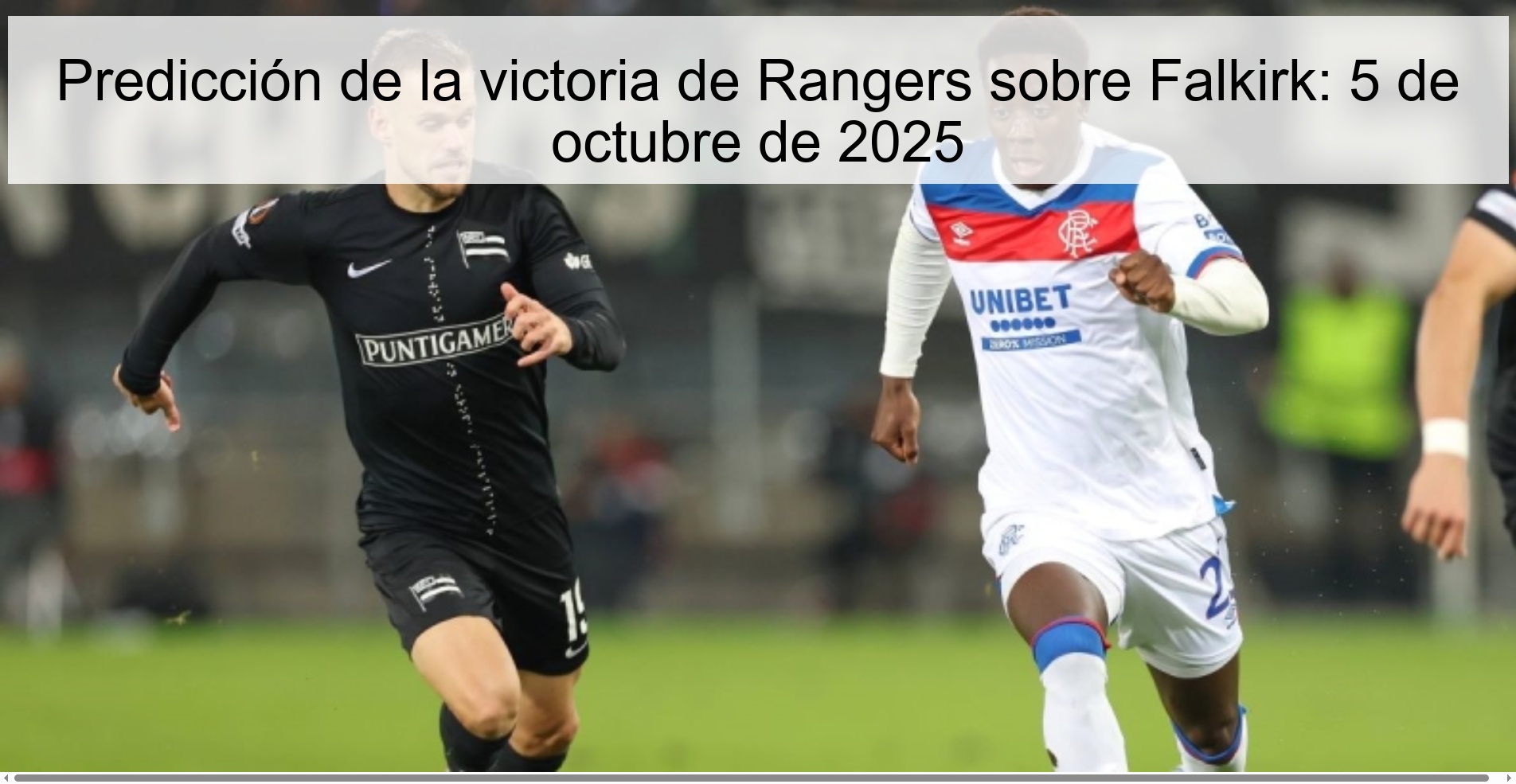 Predicción de la victoria de Rangers sobre Falkirk: 5 de octubre de 2025