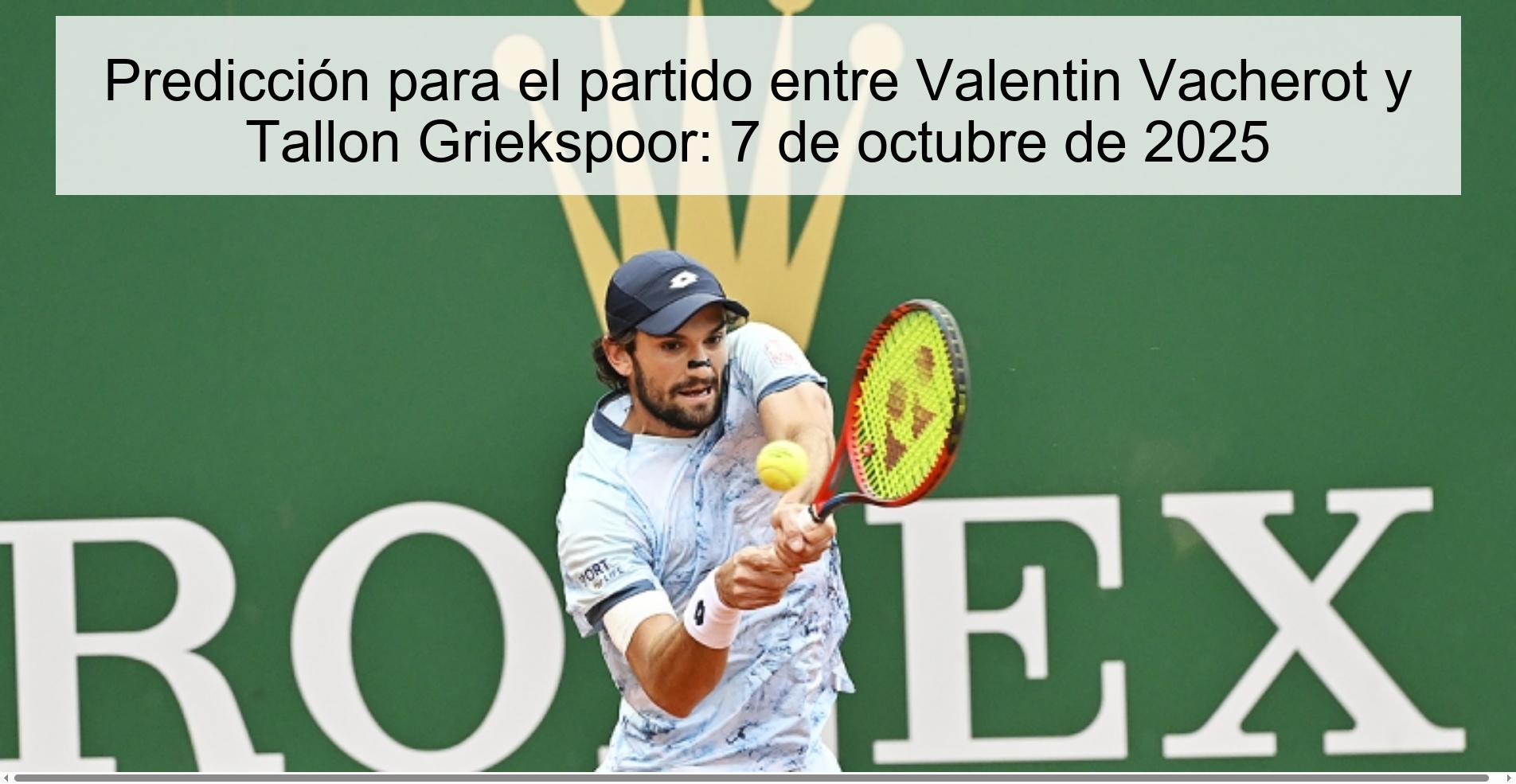 Predicción para el partido entre Valentin Vacherot y Tallon Griekspoor: 7 de octubre de 2025 1 Predicción para el partido entre Valentin Vacherot y Tallon Griekspoor: 7 de octubre de 2025