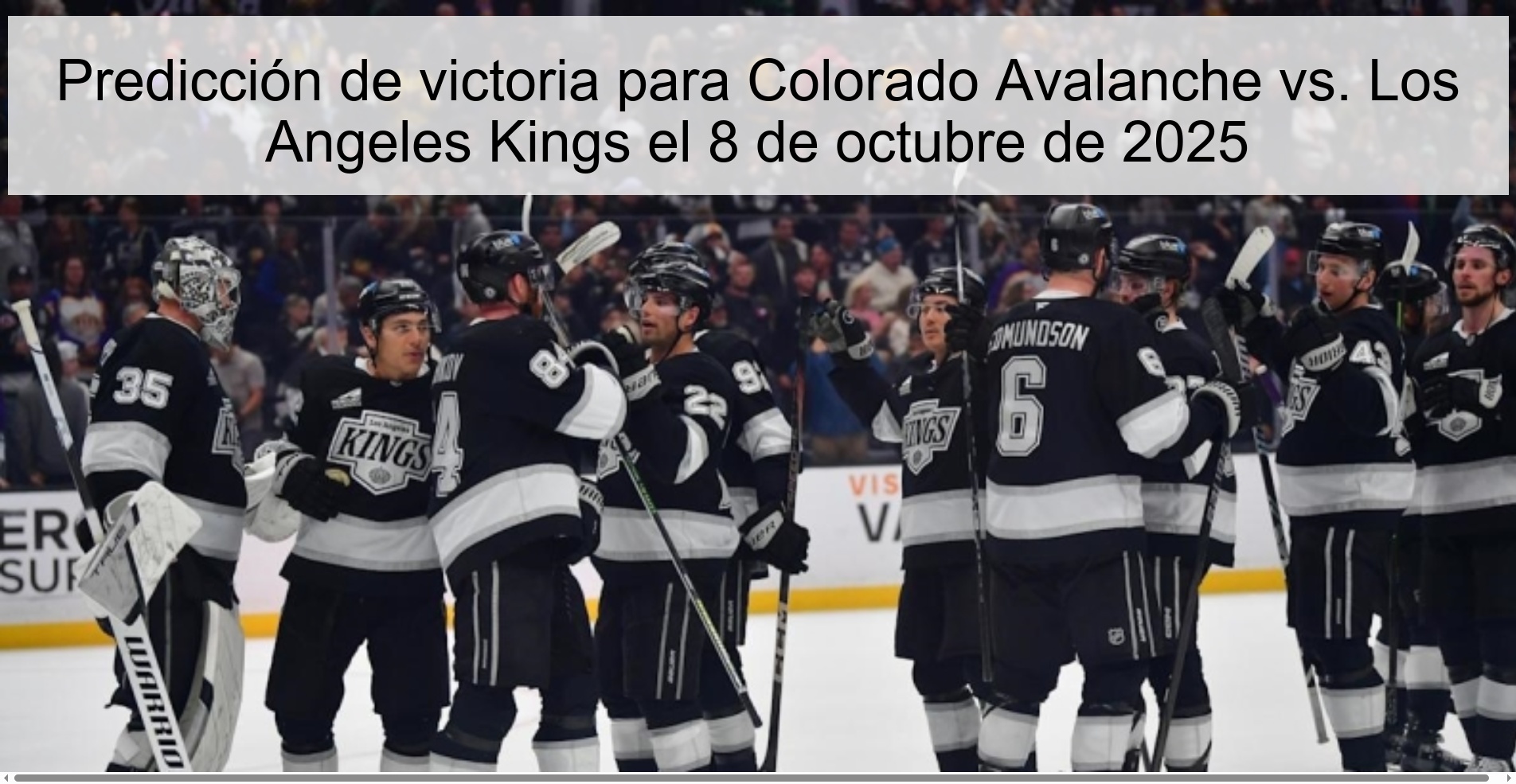 Predicción de victoria para Colorado Avalanche vs. Los Angeles Kings el 8 de octubre de 2025