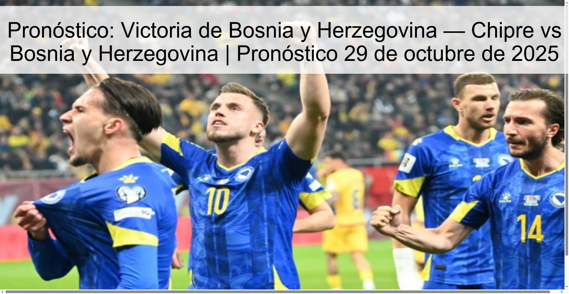 Pronóstico: Victoria de Bosnia y Herzegovina — Chipre vs Bosnia y Herzegovina | Pronóstico 29 de octubre de 2025
