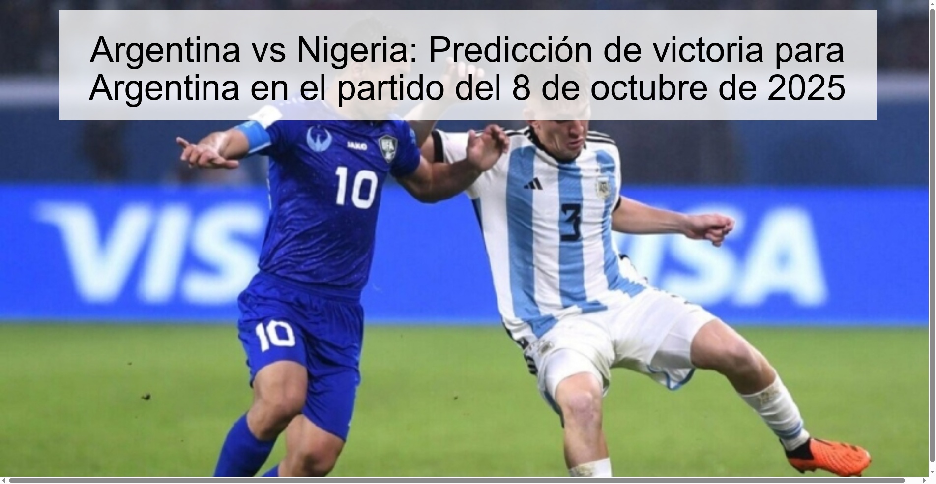 Argentina vs Nigeria: Predicción de victoria para Argentina en el partido del 8 de octubre de 2025