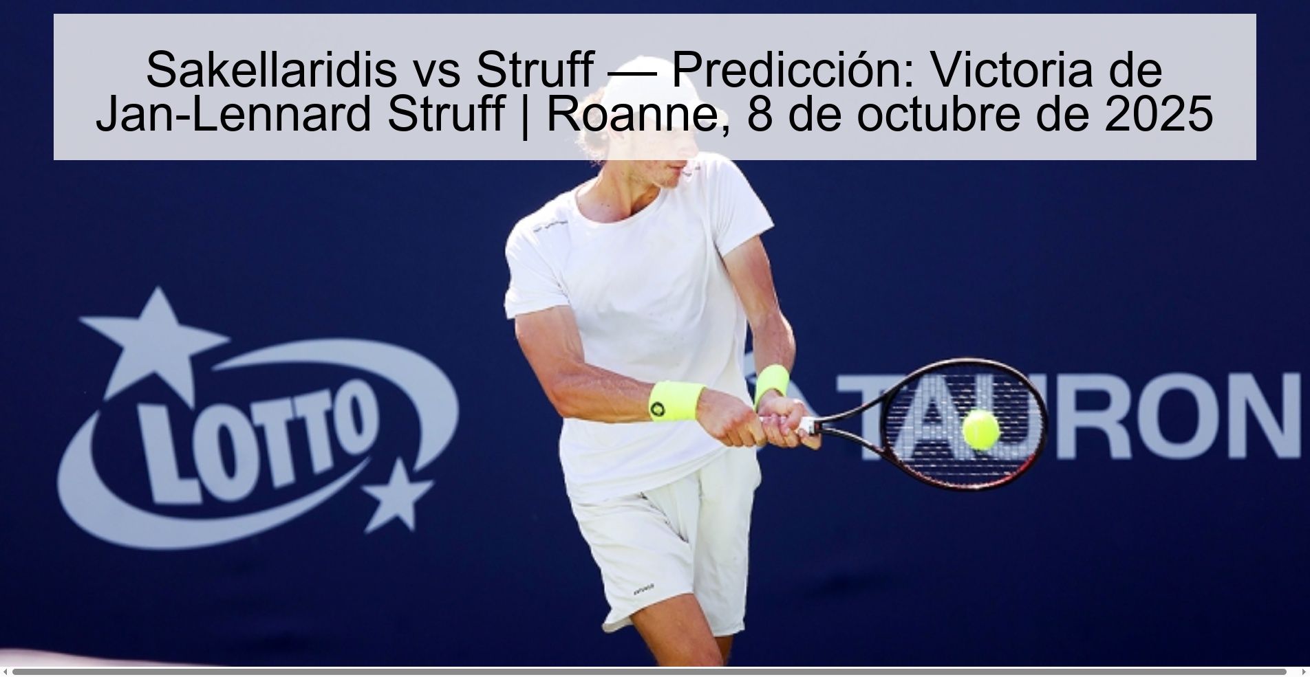 Sakellaridis vs Struff — Predicción: Victoria de Jan-Lennard Struff | Roanne, 8 de octubre de 2025