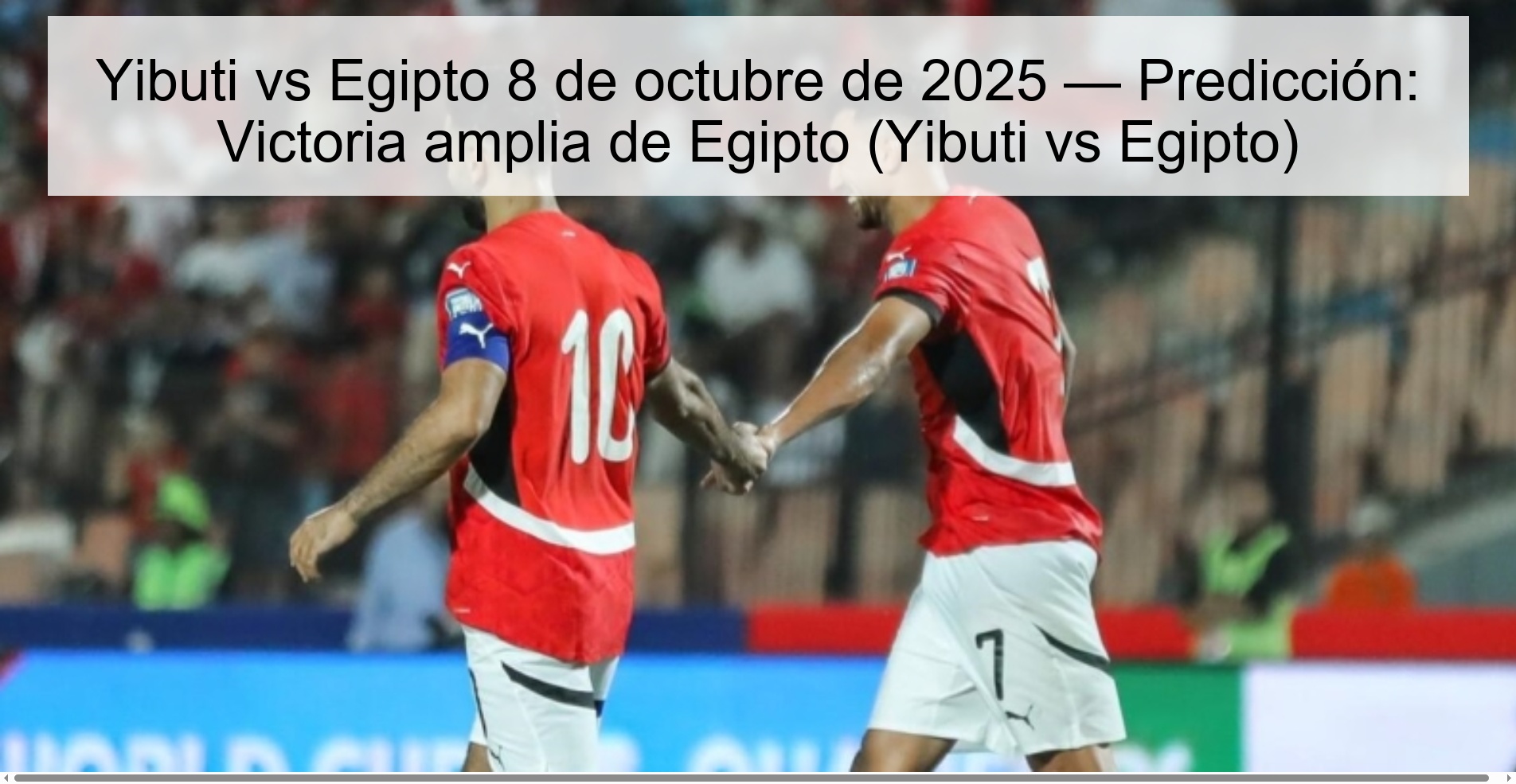 Yibuti vs Egipto 8 de octubre de 2025 — Predicción: Victoria amplia de Egipto (Yibuti vs Egipto)
