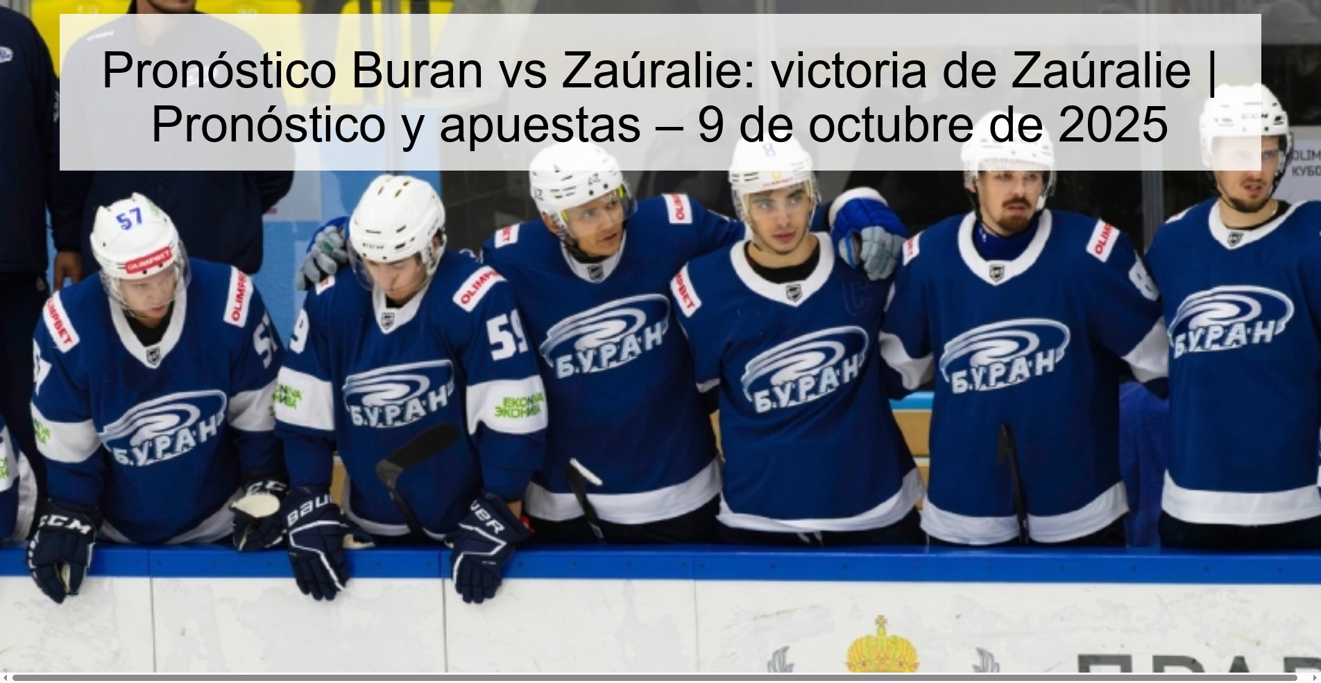 Pronóstico Buran vs Zaúralie: victoria de Zaúralie | Pronóstico y apuestas – 9 de octubre de 2025
