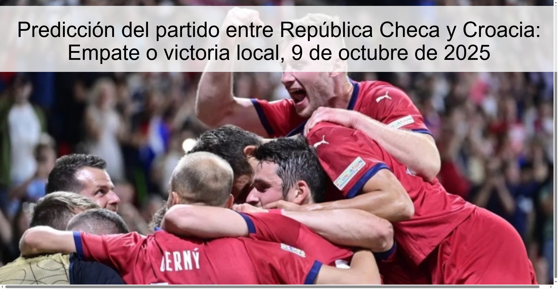Predicción del partido entre República Checa y Croacia: Empate o victoria local, 9 de octubre de 2025