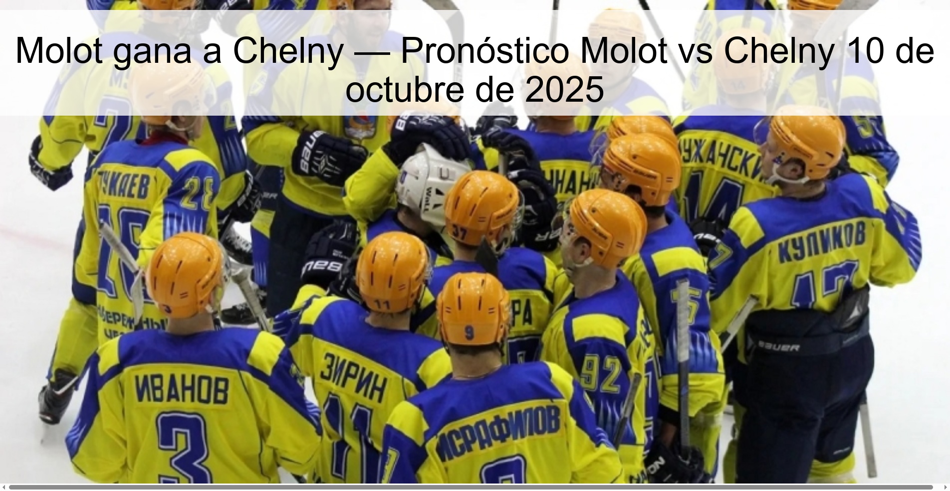 Molot gana a Chelny — Pronóstico Molot vs Chelny 10 de octubre de 2025
