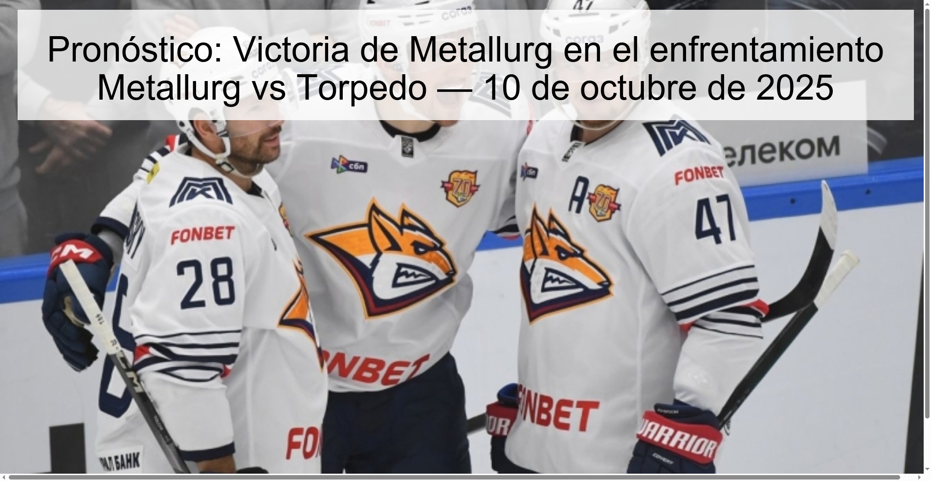 Pronóstico: Victoria de Metallurg en el enfrentamiento Metallurg vs Torpedo — 10 de octubre de 2025