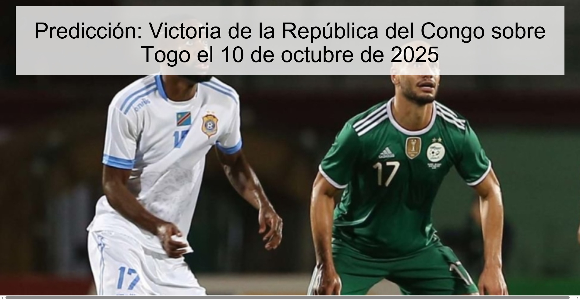 Predicción: Victoria de la República del Congo sobre Togo el 10 de octubre de 2025