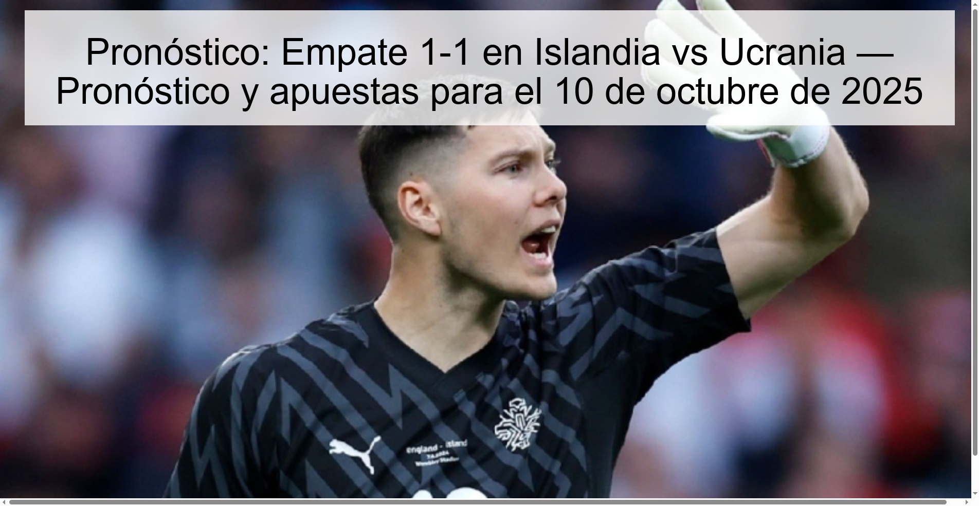 Pronóstico: Empate 1-1 en Islandia vs Ucrania — Pronóstico y apuestas para el 10 de octubre de 2025