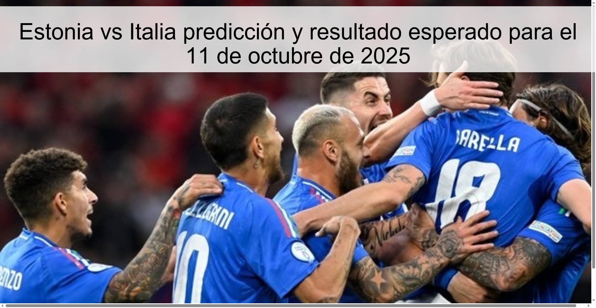 Estonia vs Italia predicción y resultado esperado para el 11 de octubre de 2025