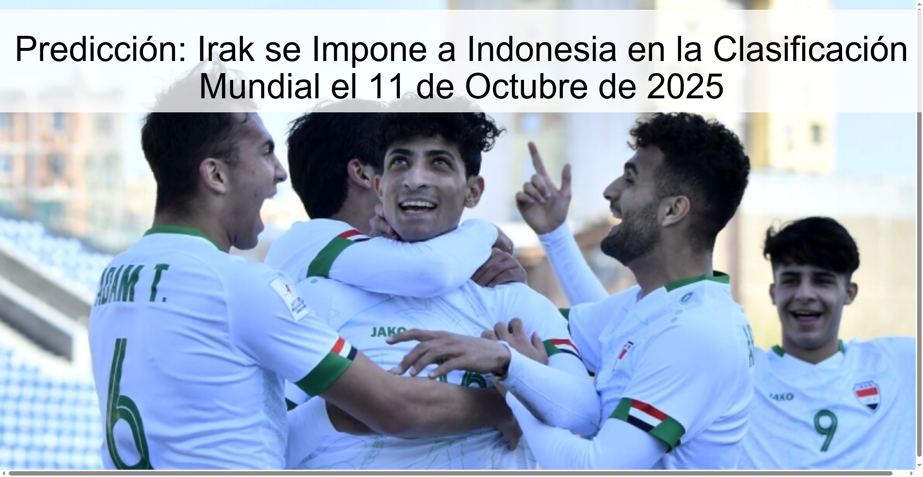 Predicción: Irak se Impone a Indonesia en la Clasificación Mundial el 11 de Octubre de 2025