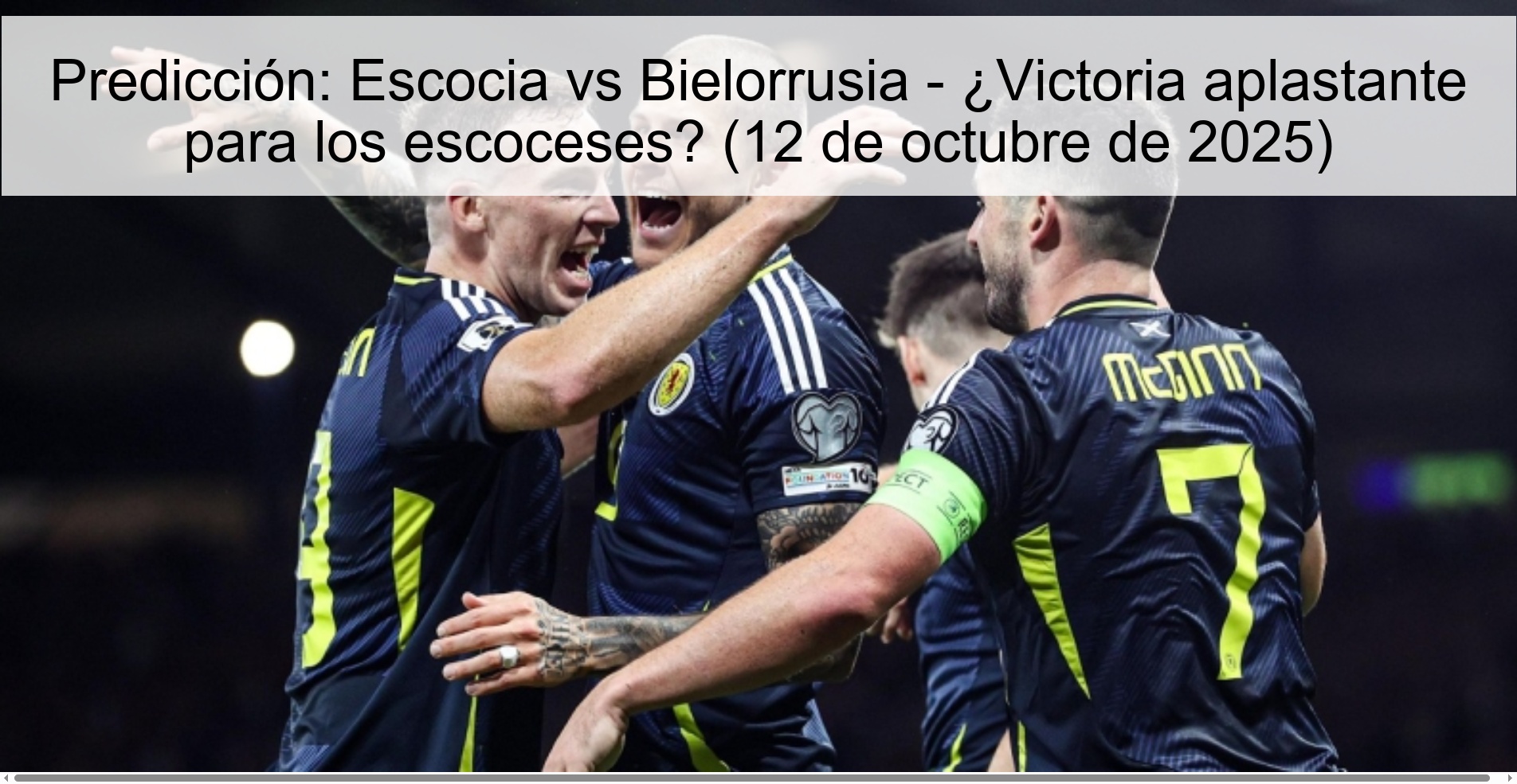 Predicción: Escocia vs Bielorrusia - ¿Victoria aplastante para los escoceses? (12 de octubre de 2025)