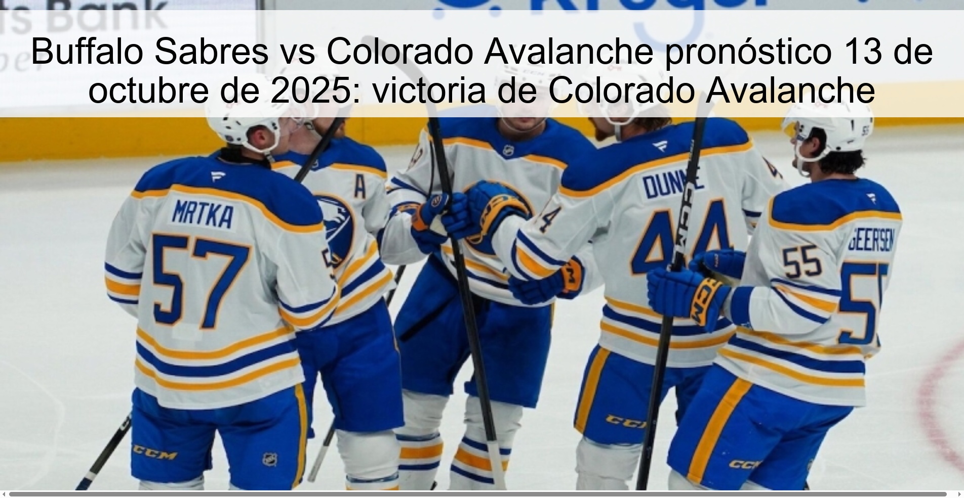 Buffalo Sabres vs Colorado Avalanche pronóstico 13 de octubre de 2025: victoria de Colorado Avalanche