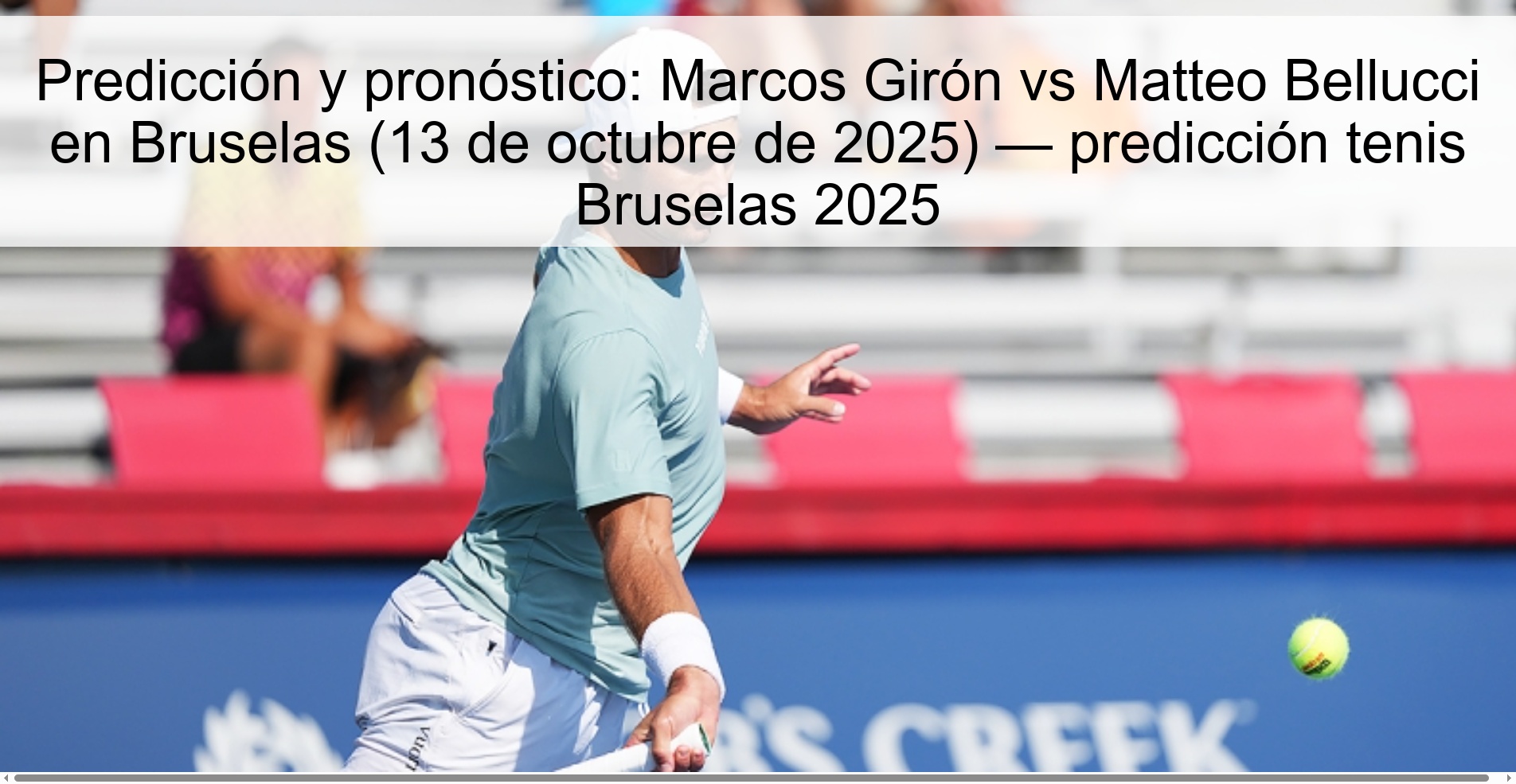 Predicción y pronóstico: Marcos Girón vs Matteo Bellucci en Bruselas (13 de octubre de 2025) — predicción tenis Bruselas 2025