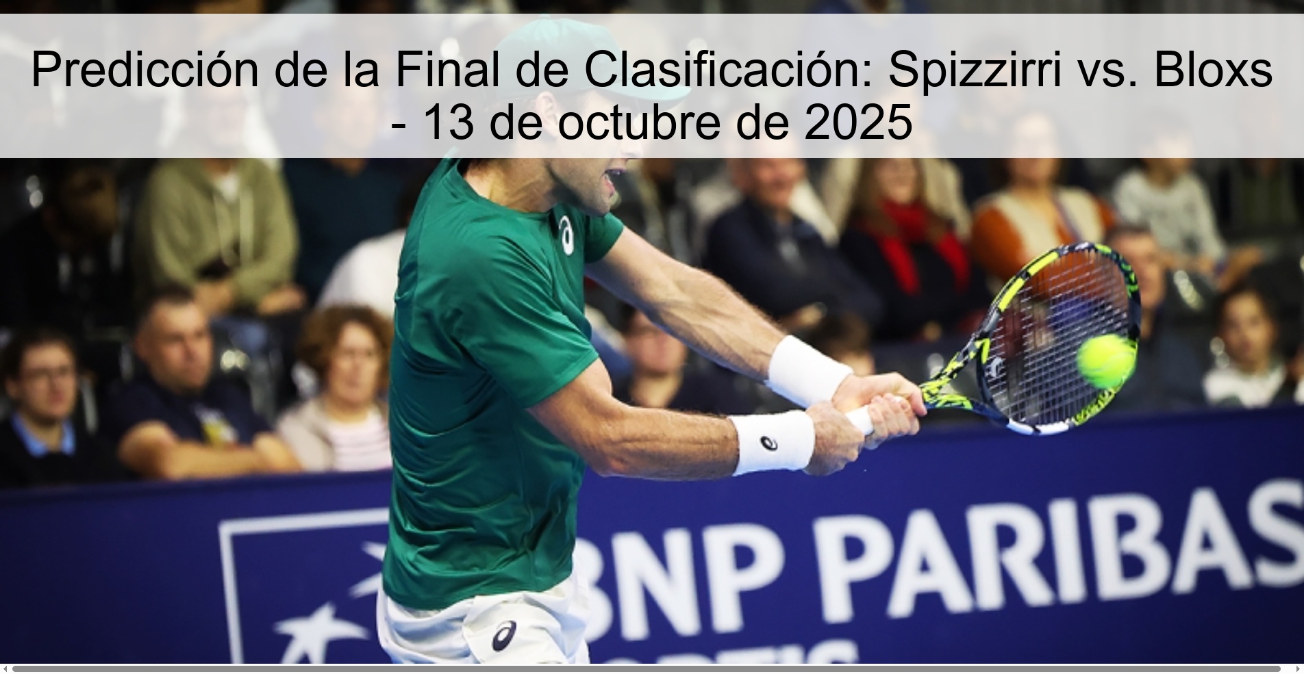 Predicción de la Final de Clasificación: Spizzirri vs. Bloxs - 13 de octubre de 2025 1 311977