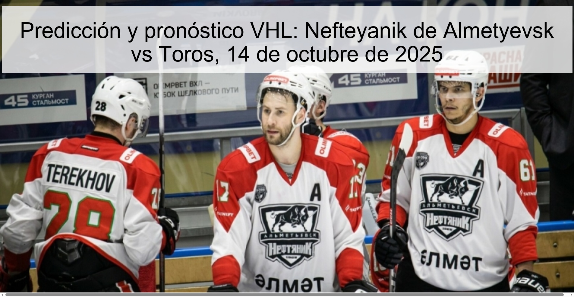 Predicción y pronóstico VHL: Nefteyanik de Almetyevsk vs Toros, 14 de octubre de 2025