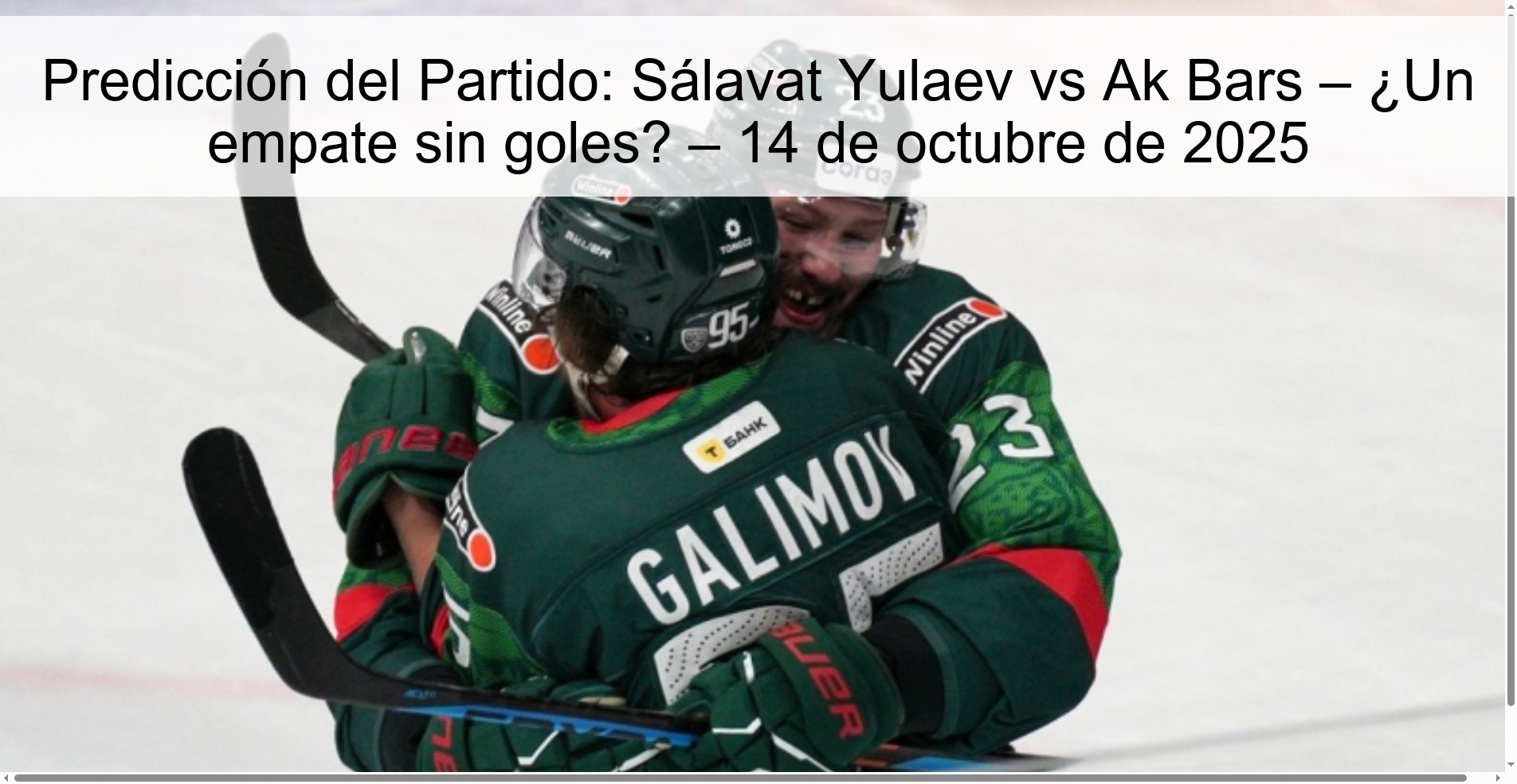 Predicción del Partido: Sálavat Yulaev vs Ak Bars – ¿Un empate sin goles? – 14 de octubre de 2025