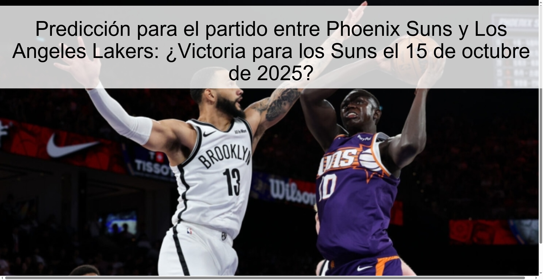 Predicción para el partido entre Phoenix Suns y Los Angeles Lakers: ¿Victoria para los Suns el 15 de octubre de 2025?