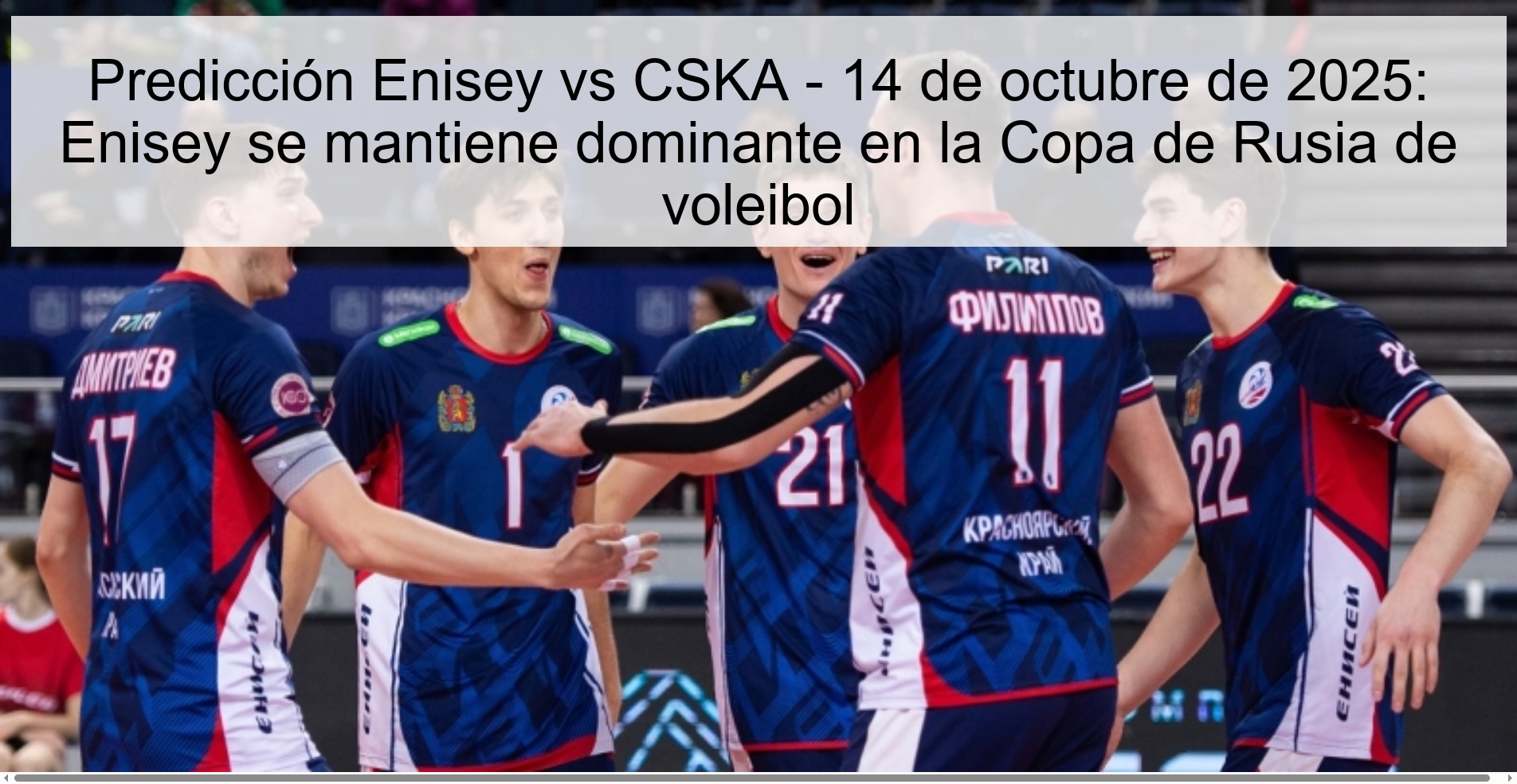Predicción Enisey vs CSKA - 14 de octubre de 2025: Enisey se mantiene dominante en la Copa de Rusia de voleibol