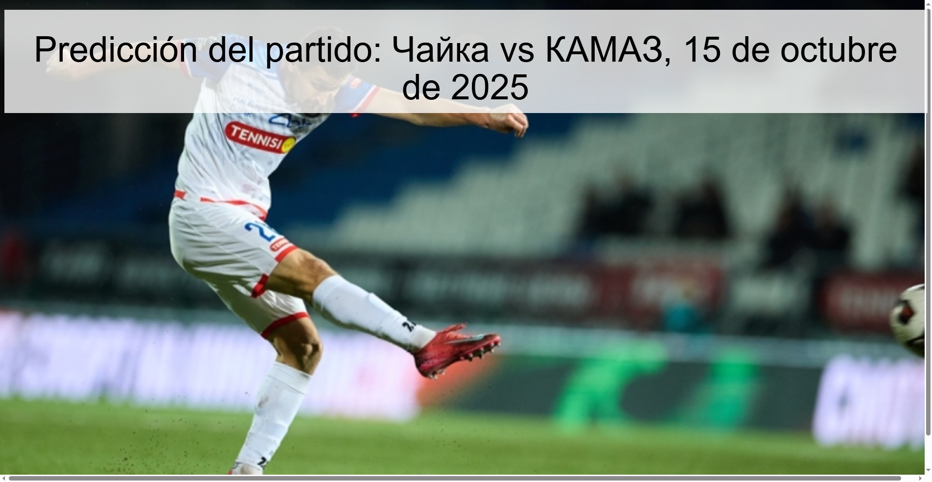 Predicción del partido: Чайка vs КАМАЗ, 15 de octubre de 2025