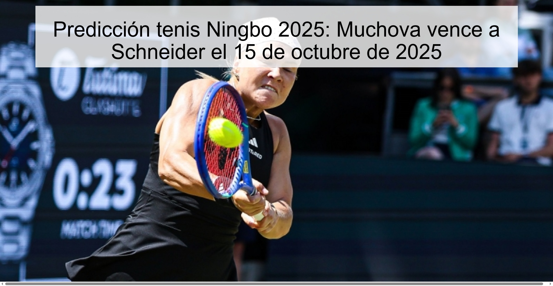 Predicción tenis Ningbo 2025: Muchova vence a Schneider el 15 de octubre de 2025