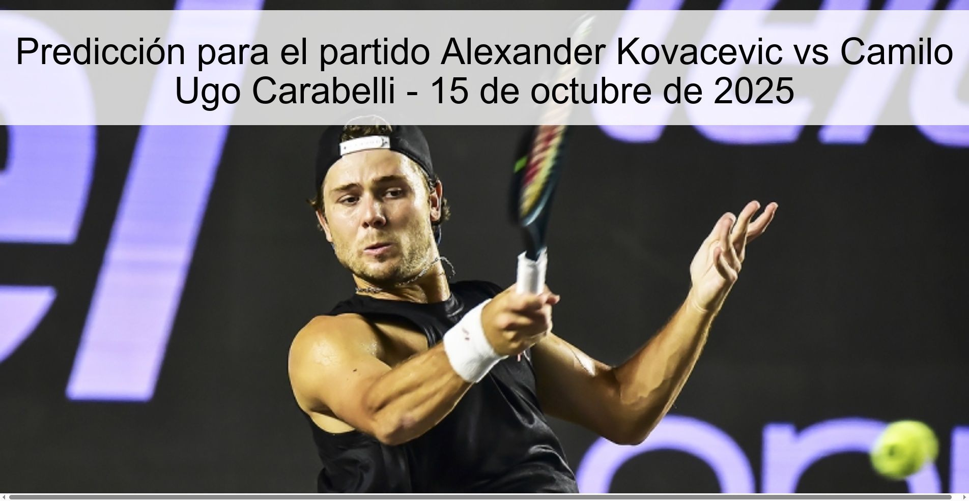 Predicción para el partido Alexander Kovacevic vs Camilo Ugo Carabelli - 15 de octubre de 2025