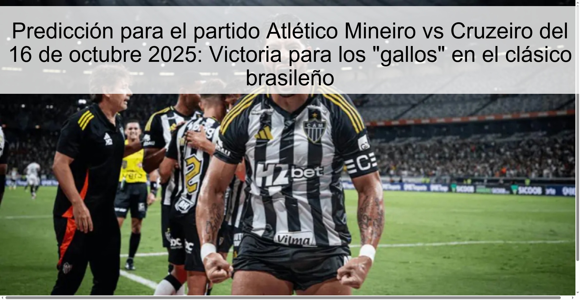 Predicción para el partido Atlético Mineiro vs Cruzeiro del 16 de octubre 2025: Victoria para los 