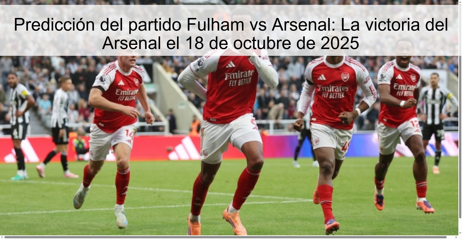 Predicción del partido Fulham vs Arsenal: La victoria del Arsenal el 18 de octubre de 2025 1 313224