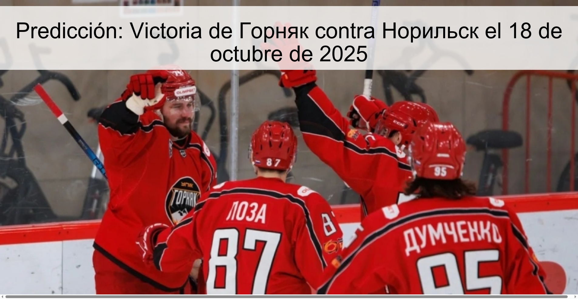 Predicción: Victoria de Горняк contra Норильск el 18 de octubre de 2025