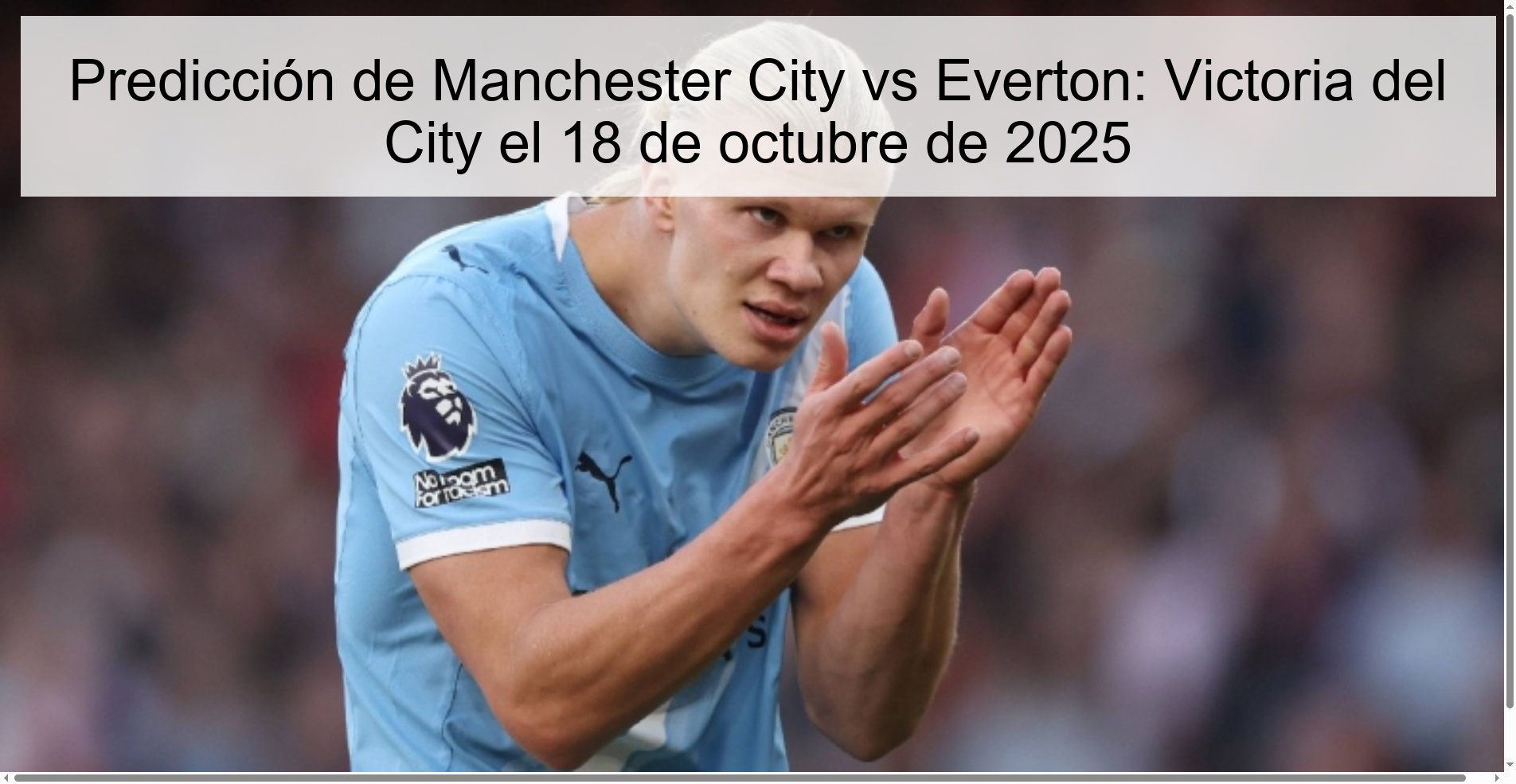 Predicción de Manchester City vs Everton: Victoria del City el 18 de octubre de 2025