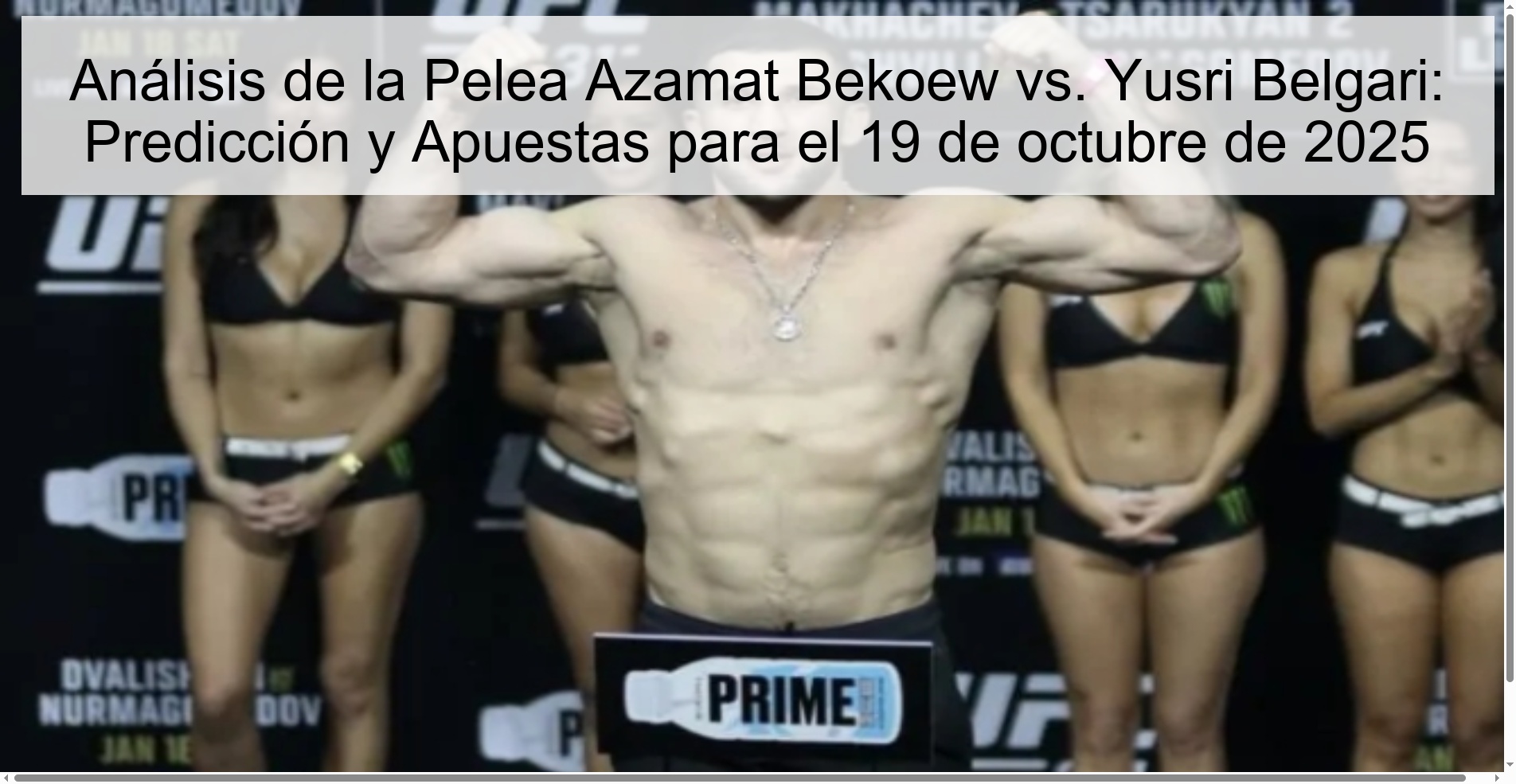Análisis de la Pelea Azamat Bekoew vs. Yusri Belgari: Predicción y Apuestas para el 19 de octubre de 2025