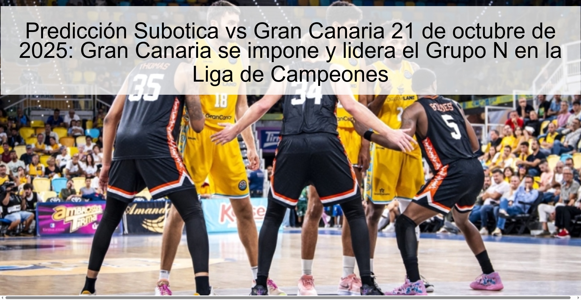 Predicción Subotica vs Gran Canaria 21 de octubre de 2025: Gran Canaria se impone y lidera el Grupo N en la Liga de Campeones