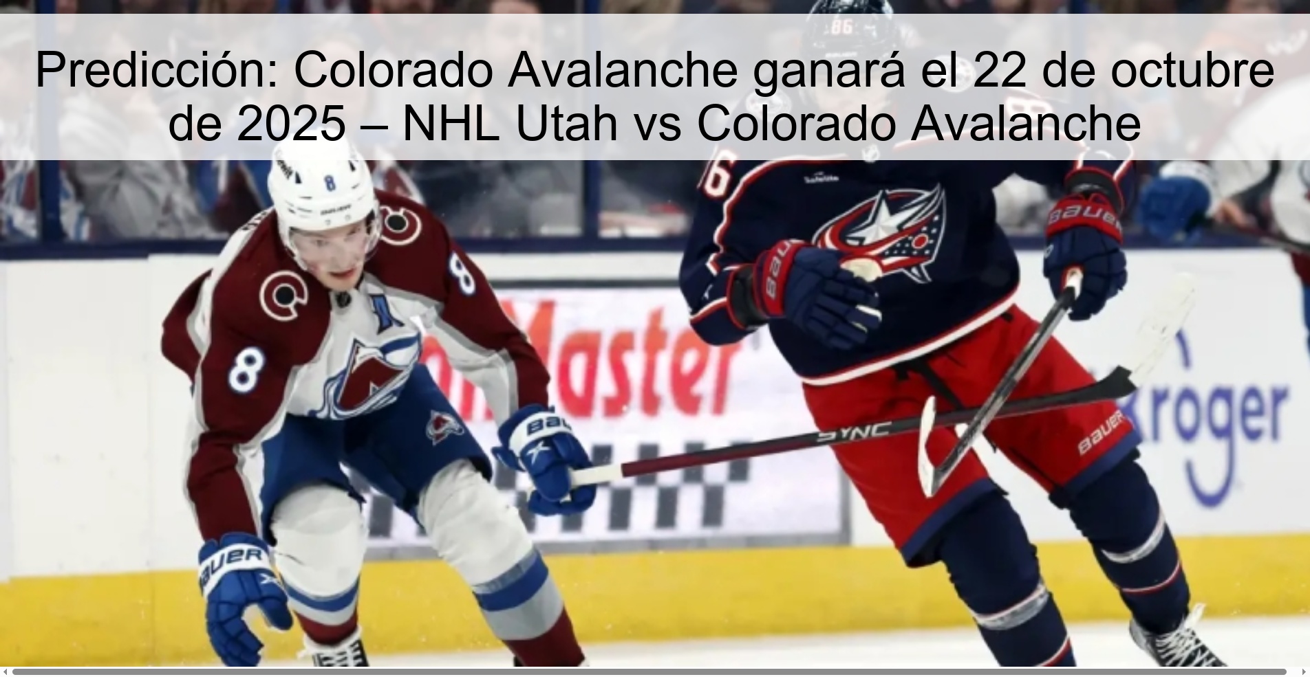 Predicción: Colorado Avalanche ganará el 22 de octubre de 2025 – NHL Utah vs Colorado Avalanche