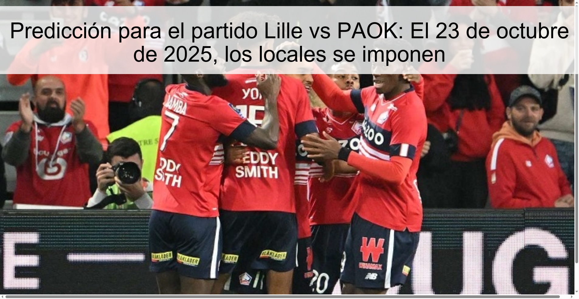 Predicción para el partido Lille vs PAOK: El 23 de octubre de 2025, los locales se imponen