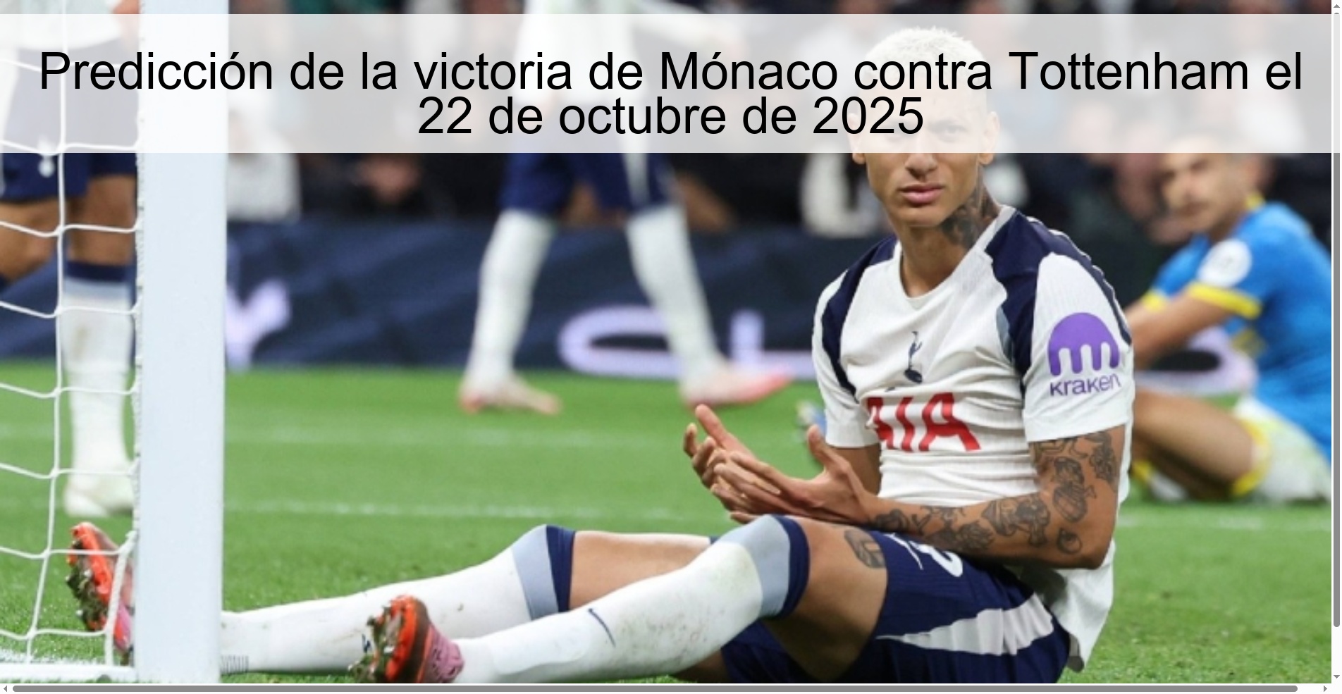 Predicción de la victoria de Mónaco contra Tottenham el 22 de octubre de 2025