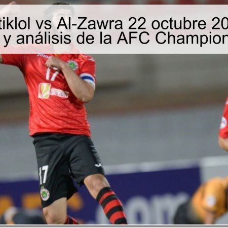 Predicción Istiklol vs Al-Zawra 22 octubre 2025: resultado esperado y análisis de la AFC Champions League